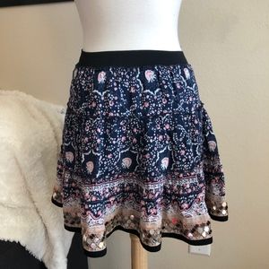 Free People Boho Sequin Skater Skirt XS